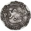 Image 2 : PERU, Lima, cob ¼ real, Philip II, assayer Diego de la Torre, * to right of castle, P to left of lio