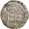 Image 1 : PERU, Lima, cob 8 reales Royal (galano), 1689 V, single dot at top, very rare, NGC XF 45.