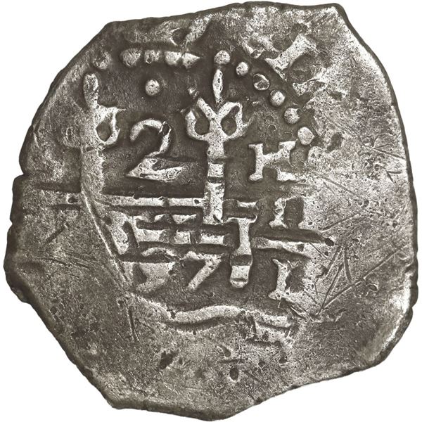 PERU, Lima, cob 2 reales, 1697 H.