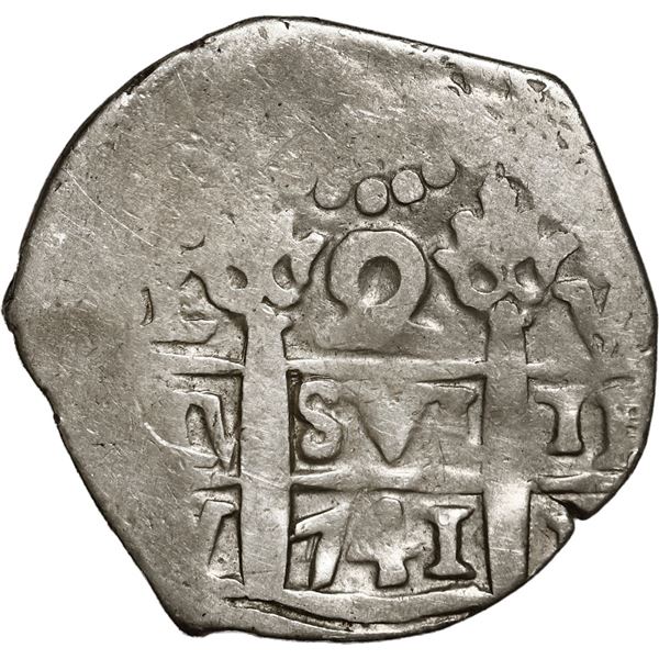PERU, Lima, cob 2 reales, 1741 V, ex-Ugaz.