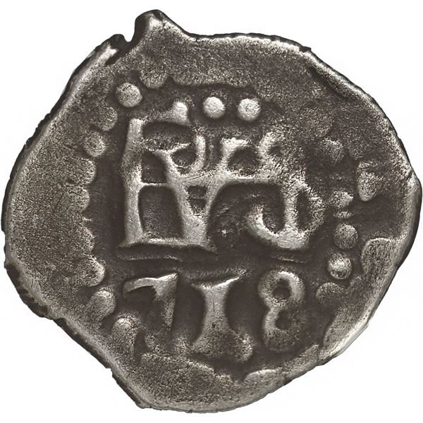 PERU, Lima, cob ½ real, 1718, NGC VF details / environmental damage.