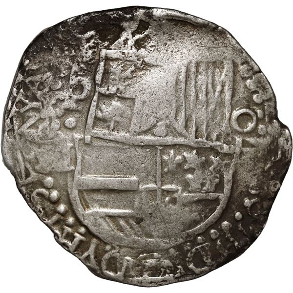 BOLIVIA, Potosí, cob 8 reales, Philip III, assayer M (pre-dated type), spelling error in legend.