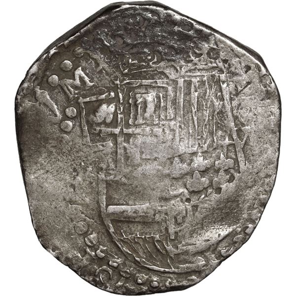BOLIVIA, Potosí, cob 8 reales, Philip III, no date (1621), assayer not visible (T), quadrants of cro