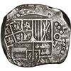 Image 1 : BOLIVIA, Potosí, cob 8 reales, Philip IV, assayer T (late 1620s), "hunched over" lions.