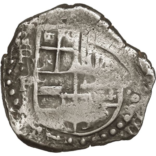 BOLIVIA, Potosí, cob 8 reales, 1628 P/T, "hunched over" lions, rare, ex-Ponte.