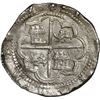 Image 2 : BOLIVIA, Potosí, cob 4 reales, Philip II, assayer B (1st period), "flat" lions, ISPANIARVM without H