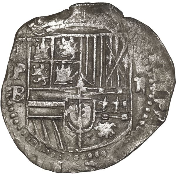 BOLIVIA, Potosí, cob 2 reales, Philip II, assayer B (3rd period).