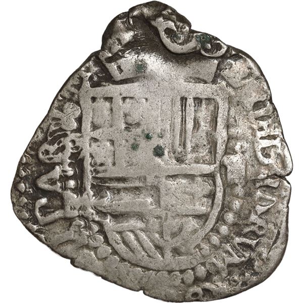 BOLIVIA, Potosí, cob 2 reales, 1617 M, obverse legend error, unique.