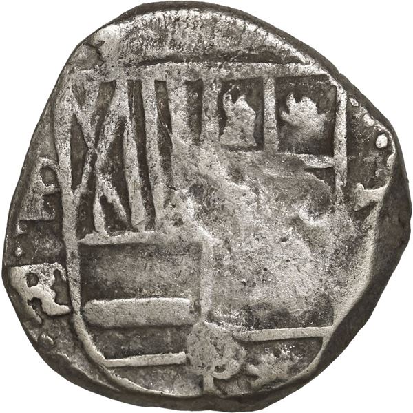 BOLIVIA, Potosí, cob 2 reales, Philip IV, assayer TR, upper half of shield transposed, rare.