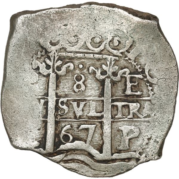 BOLIVIA, Potosí, cob 8 reales, 1667 E.