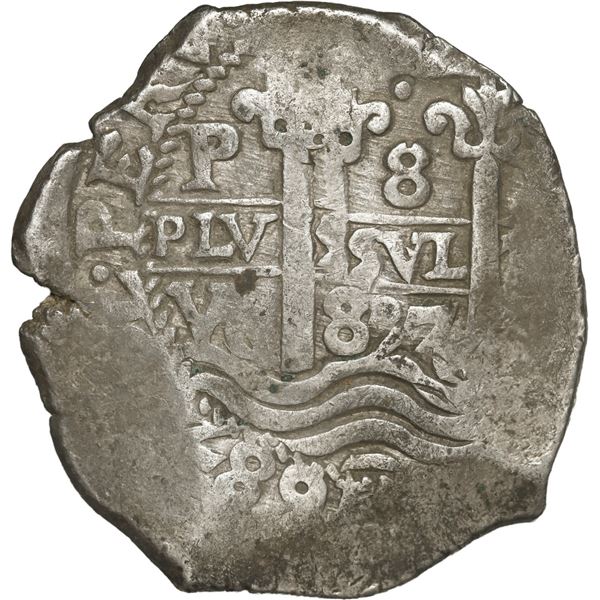 BOLIVIA, Potosí, cob 8 reales, 1687 VR.