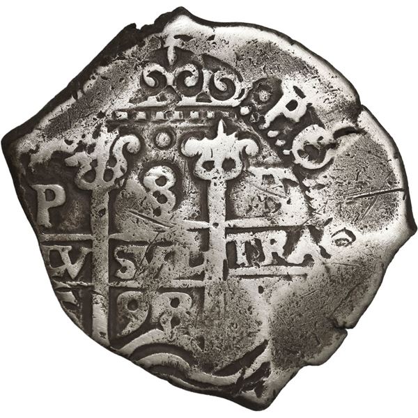BOLIVIA, Potosí, cob 8 reales, 1698 F.