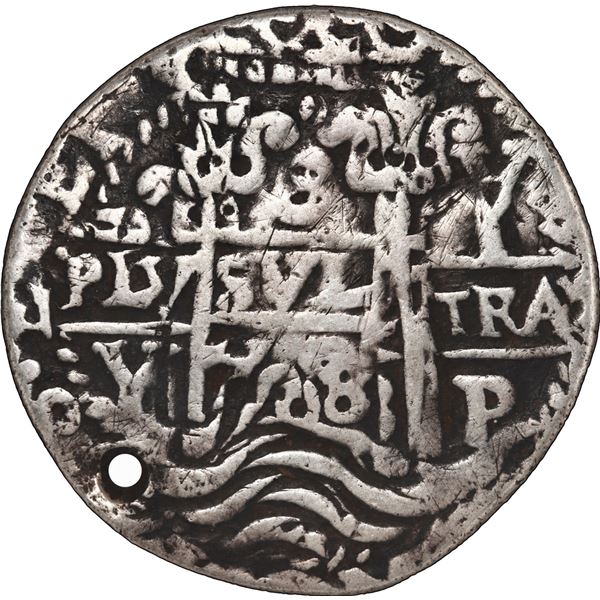 BOLIVIA, Potosí, cob 8 reales Royal (galano), 1708 Y, very rare, NGC VF details / holed, scratches, 