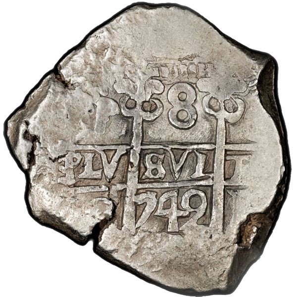 BOLIVIA, Potosí, cob 8 reales, 1742 C, PCGS AU53.