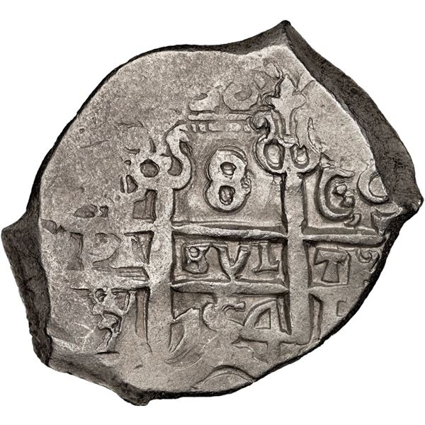 BOLIVIA, Potosí, cob 8 reales, 1754 C+q, PCGS AU53.
