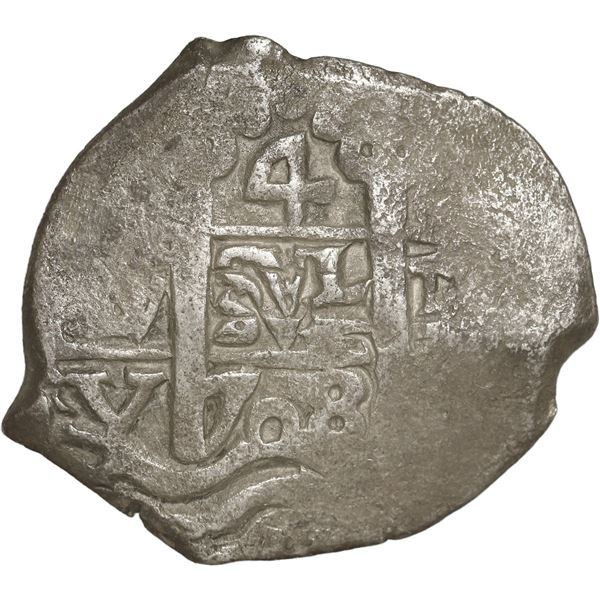 BOLIVIA, Potosí, cob 4 reales, 1708 Y.