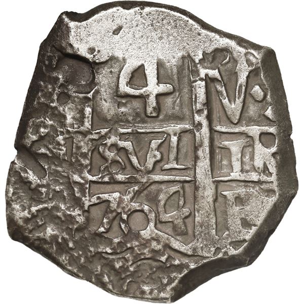 BOLIVIA, Potosí, cob 4 reales, 1764 V-(Y).