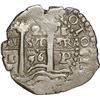 Image 1 : BOLIVIA, Potosí, cob 2 reales, 1656 E, error denomination I above cross, rare, ex-Trastámara.