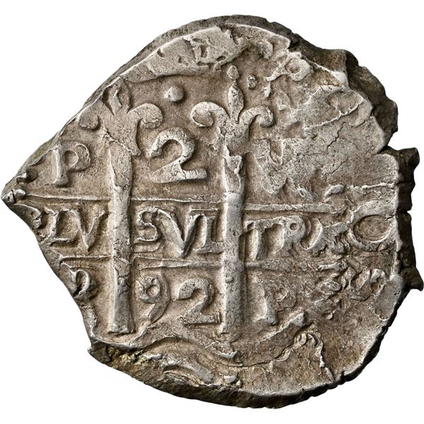 BOLIVIA, Potosí, cob 2 reales, 1692 VR, NGC AU 55.