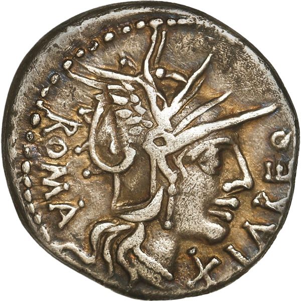 ANCIENT ROMAN, Roman Republic, AR denarius, Q. Fabius Labeo, 124 BC, Rome mint.
