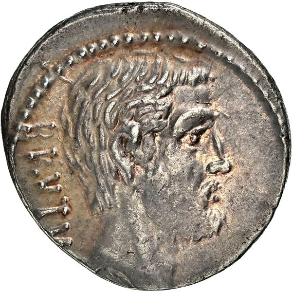 ANCIENT ROMAN, Roman Imperatorial, AR denarius, Brutus (died 42 BC), issue as moneyer, ca. 54 BC, NG