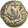 Image 1 : ANCIENT JUDAEA, Jerusalem, AE prutah, First Jewish War, Year 3 (68-69 AD).