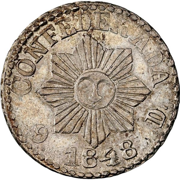ARGENTINA (Córdoba), 1 real, 1848, eight-pointed sun, NGC MS 63, finest known in NGC census.