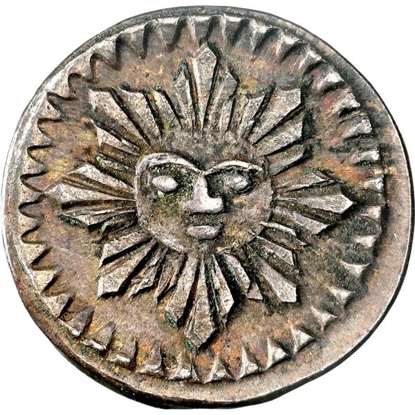 ARGENTINA (Córdoba), ¼ real, no date (1853-54), eight-pointed sun, NGC AU 58.