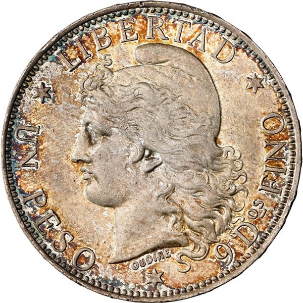 ARGENTINA, 1 peso "patacón," 1882, close 2, NGC MS 61.