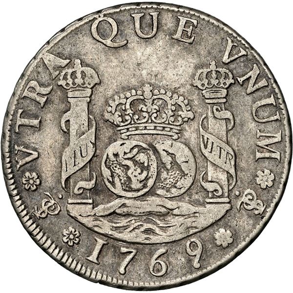 BOLIVIA, Potosí, pillar 4 reales, Charles III, 1769 JR, fancy 9, NGC VF details / cleaned, ex-Almena