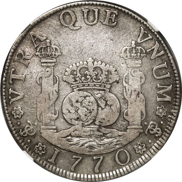 BOLIVIA, Potosí, pillar 4 reales, Charles III, 1770 JR, NGC VF details / cleaned.