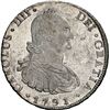 Image 1 : BOLIVIA, Potosí, bust 8 reales, Charles IV, 1791 PR, NGC MS 60.