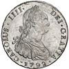 Image 1 : BOLIVIA, Potosí, bust 8 reales, Charles IV, 1792 PR, NGC MS 61, "top pop."