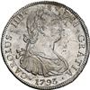 Image 1 : BOLIVIA, Potosí, bust 8 reales, Charles IV, 1793 PR, NGC MS 62.