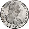 Image 1 : BOLIVIA, Potosí, bust 8 reales, Charles IV, 1793 PR, NGC MS 61.