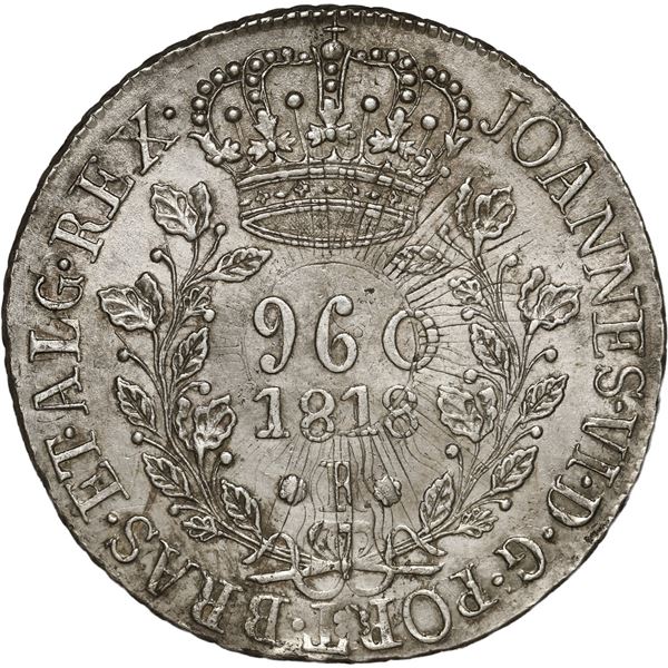 BRAZIL, Rio, 960 reis, João VI, 1818-R, struck over an Argentina (River Plate Provinces, Potosí mint