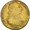 Image 1 : CHILE, Santiago, gold bust 8 escudos, Charles III ("rat nose" bust), 1768 A, upright assayer, very r