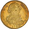 Image 1 : CHILE, Santiago, gold bust 8 escudos, Charles IV transitional (bust of Charles III, ordinal IV), 178