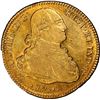 Image 1 : CHILE, Santiago, gold bust 4 escudos, Charles IV, 1796 DA, rare, PCGS AU55, finest and only example 