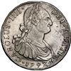 Image 1 : CHILE, Santiago, bust 8 reales, Charles IV, 1792 DA, rare, NGC AU details / cleaned (Colección Val y