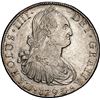 Image 1 : CHILE, Santiago, bust 8 reales, Charles IV, 1793 DA, NGC AU 50 (Colección Val y Mexía Label).