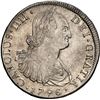 Image 1 : CHILE, Santiago, bust 8 reales, Charles IV, 1796/5 DA, NGC AU 53 (Colección Val y Mexía Label).