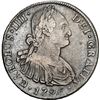 Image 1 : CHILE, Santiago, bust 8 reales, Charles IV, 1796 DA, C/R in CAROLUS, rare, NGC VF 35 (Colección Val 