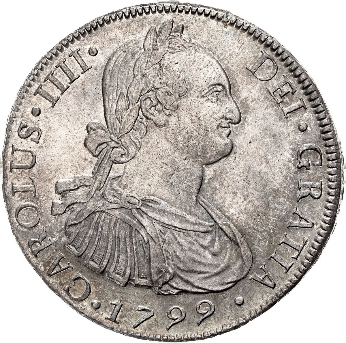 Sedwick Auction 40 Lot 890, Chile, Santiago silver bust 8 reales, Charles IV, 1799 DA
