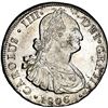 Image 1 : CHILE, Santiago, bust 8 reales, Charles IV, 1806 FJ, NGC UNC details / cleaned (Colección Val y Mexí