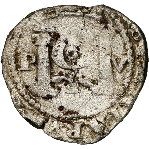 COLOMBIA, Cartagena, low-silver (plata baja) ¼ real, Philip IV, date not visible (struck in 1626),