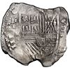 Image 1 : COLOMBIA, Cartagena, cob 8 reales, Philip IV, mintmark-assayer NRE to left (1626-7), denomination