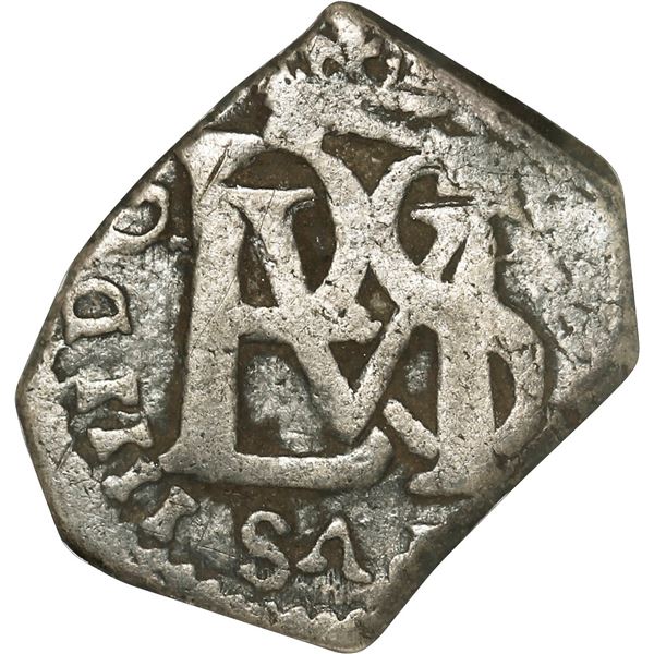 COLOMBIA, Bogotá, cob ½ real, (1627) (P), date at 4 o'clock, rare, NGC VF 20.