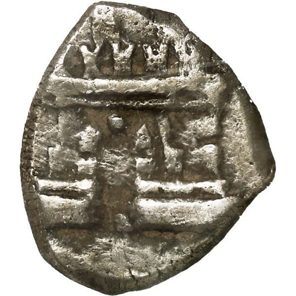 COLOMBIA, Bogotá, cob ¼ real, Philip IV, style of assayer P (1627-28), NGC XF 40, "top pop."