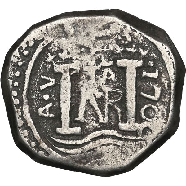 COLOMBIA, Bogotá, cob 4 reales, 1700 date to right, assayer A.V (Arce) to left, unique, NGC VF 30, f